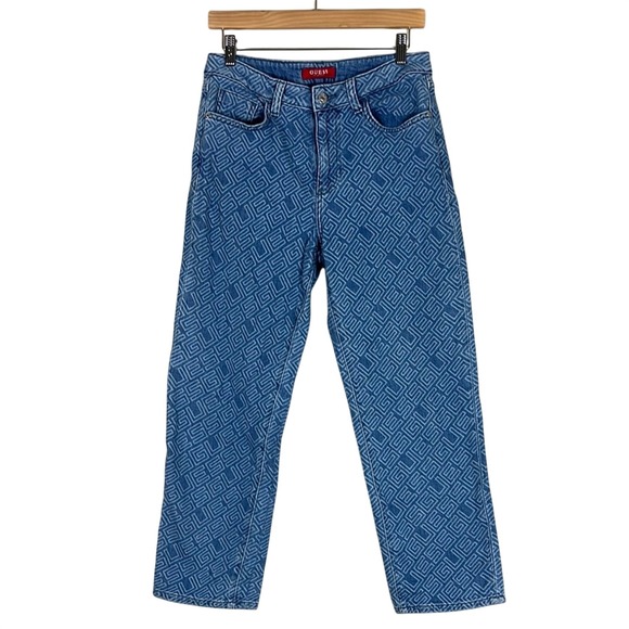 Guess Jeans Womens 29 Eco Mia Ultra High-Rise Logo Print Straight Retro Y2K - Picture 4 of 9